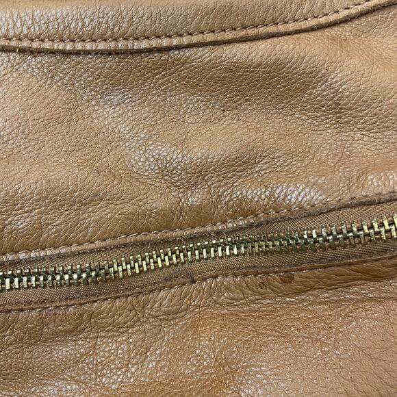 Anthropologie Linea Pelle Soft Camel Tan Leather Satchel Bag - Picture 10 of 12
